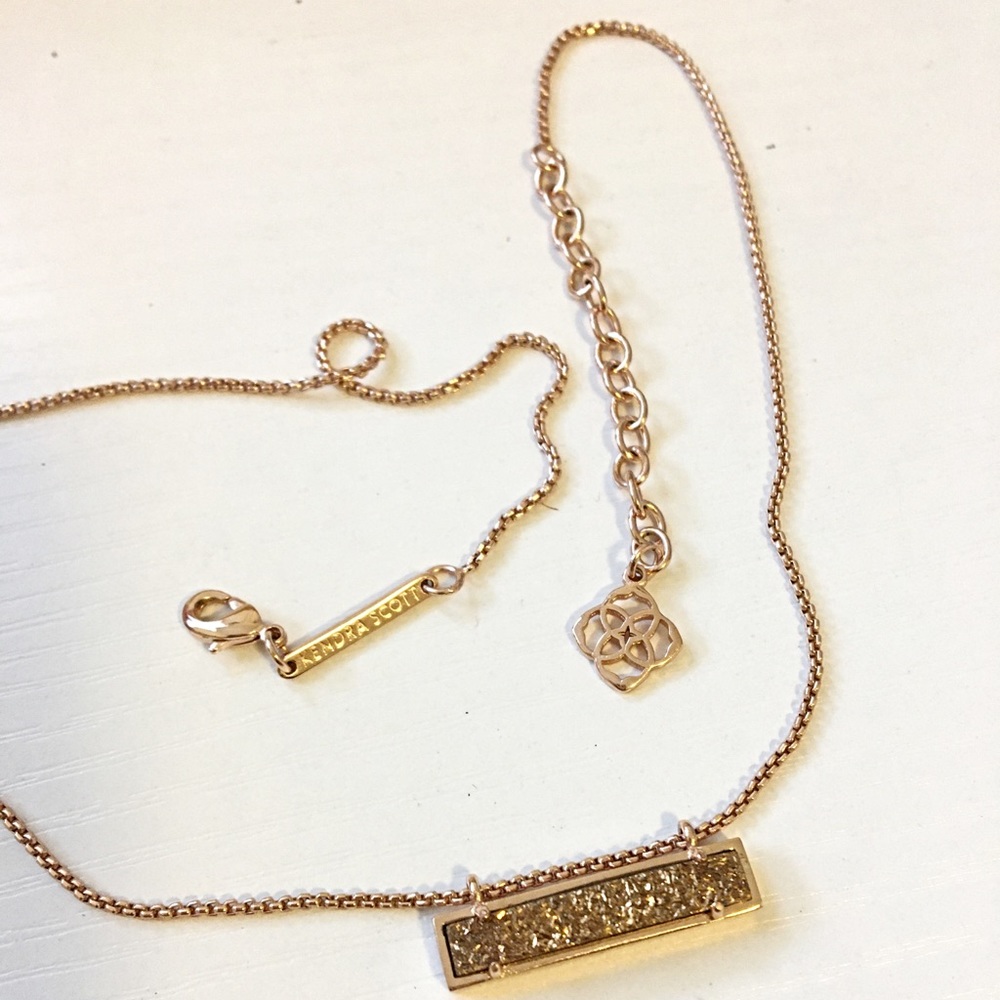 Kendra Scott Rose Gold Dusty Bar Necklace